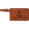 All Anchors Cognac Leatherette Luggage Tags