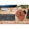 All Anchors Cognac Leatherette Mousepad with Wrist Support - Lifestyle Image
