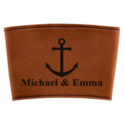 All Anchors Leatherette Cup Sleeve (Personalized)
