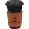 All Anchors Cognac Leatherette Mug Sleeve - Front