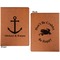 All Anchors Cognac Leatherette Portfolios with Notepad - Large - Double Sided - Apvl