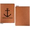 All Anchors Cognac Leatherette Portfolios with Notepad - Large - Single Sided - Apvl