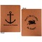 All Anchors Cognac Leatherette Portfolios with Notepad - Small - Double Sided- Apvl