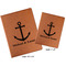 All Anchors Cognac Leatherette Portfolios with Notepad - Compare Sizes