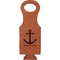 All Anchors Cognac Leatherette Wine Totes - Single Front