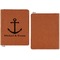 All Anchors Cognac Leatherette Zipper Portfolios with Notepad - Single Sided - Apvl