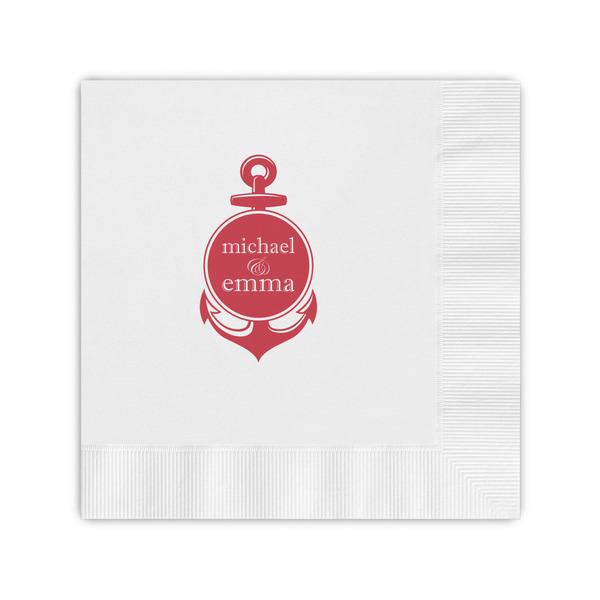 Custom All Anchors Coined Cocktail Napkins (Personalized)