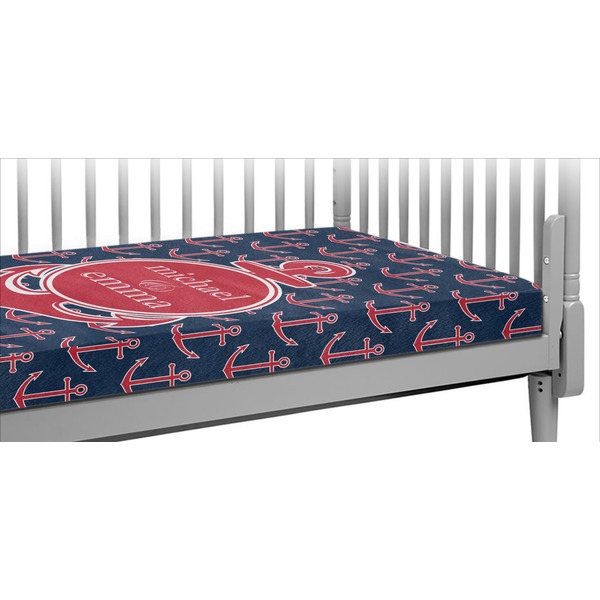 Custom All Anchors Crib Fitted Sheet (Personalized)