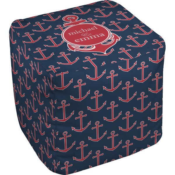 Custom All Anchors Cube Pouf Ottoman - 18" (Personalized)