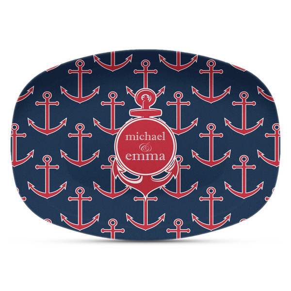 Custom All Anchors Plastic Platter - Microwave & Oven Safe Composite Polymer (Personalized)