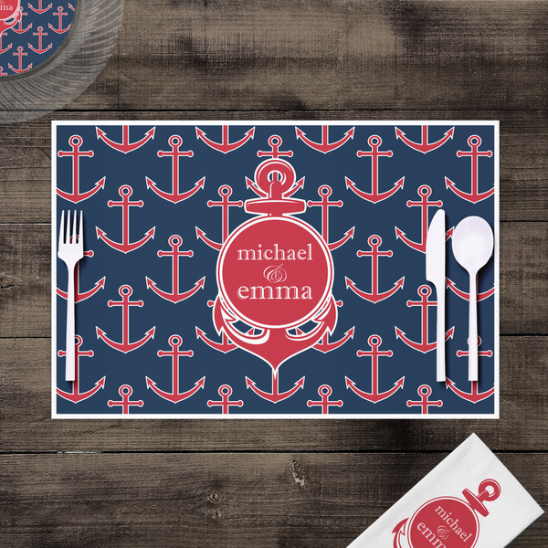 All Anchors Disposable Paper Placemat - In Context