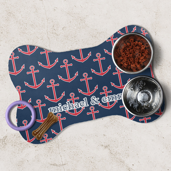 All Anchors Dog Bone Shaped Mat Lifestyle