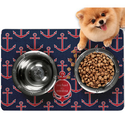 All Anchors Dog Food Mat - Small w/ Couple's Names