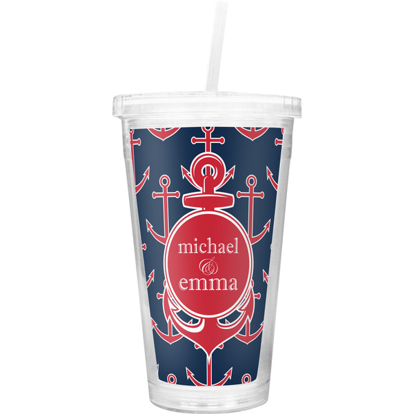 Custom All Anchors Double Wall Tumbler with Straw (Personalized)