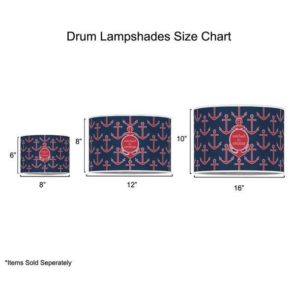 All Anchors Drum Lampshades - Sizing Chart