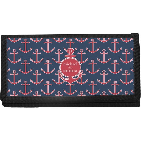Custom All Anchors Canvas Checkbook Cover (Personalized)