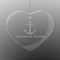 All Anchors Engraved Glass Ornaments - Heart