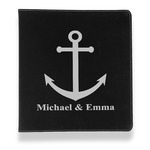 All Anchors Leather Binder - 1" - Black (Personalized)