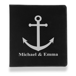 All Anchors Leather Binder - 1" - Black (Personalized)