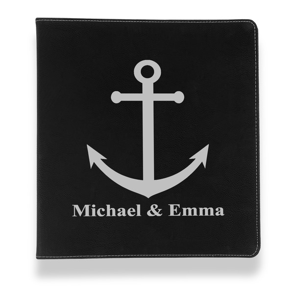 All Anchors Leather Binder - 1" - Black - Front View