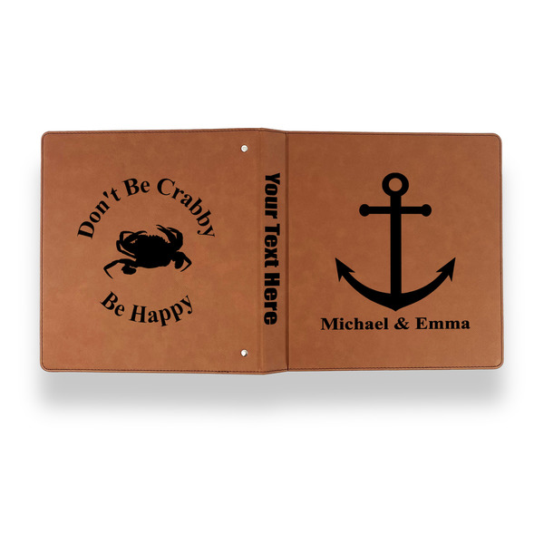 All Anchors Leather Binder - 1" - Rawhide - Back Spine Front View