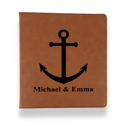 All Anchors Leather Binder - 1" - Rawhide (Personalized)