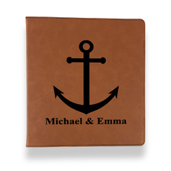 All Anchors Leather Binder - 1" - Rawhide (Personalized)
