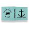 All Anchors Leather Binder - 1" - Teal - Back Spine Front View