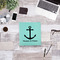 All Anchors Leather Binder - 1" - Teal - Lifestyle View