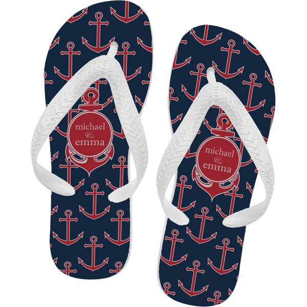 Custom All Anchors Flip Flops - Large (Personalized)