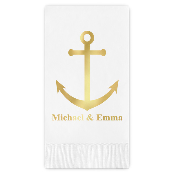 Custom All Anchors Guest Napkins - Foil Stamped (Personalized)