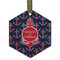 All Anchors Frosted Glass Ornament - Hexagon