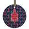 All Anchors Frosted Glass Ornament - Round