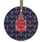 All Anchors Flat Glass Ornament - Round w/ Couple's Names