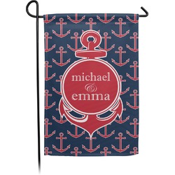 All Anchors Small Garden Flag - Double Sided w/ Couple's Names
