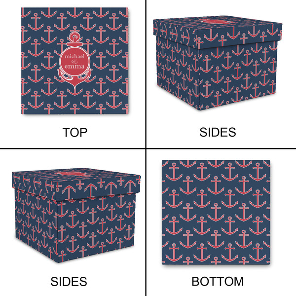 All Anchors Gift Boxes with Lid - Canvas Wrapped - Large - Approval