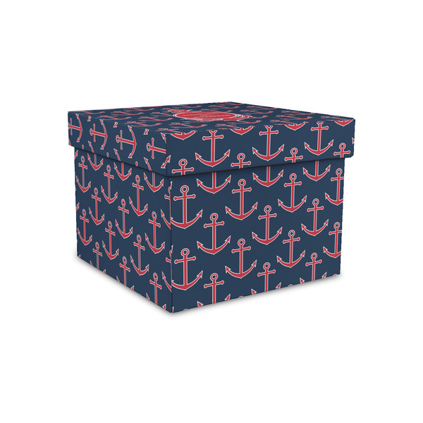 All Anchors Gift Boxes with Lid - Canvas Wrapped - Small - Front/Main