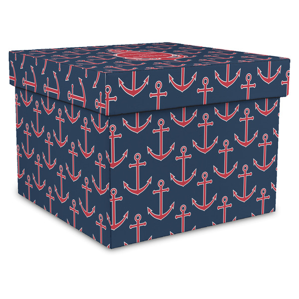 Custom All Anchors Gift Box with Lid - Canvas Wrapped - XX-Large (Personalized)