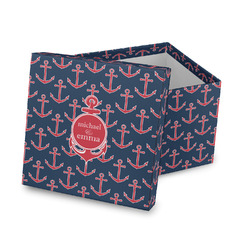 All Anchors Gift Box with Lid - Canvas Wrapped (Personalized)
