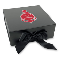 All Anchors Gift Box with Magnetic Lid - Black (Personalized)