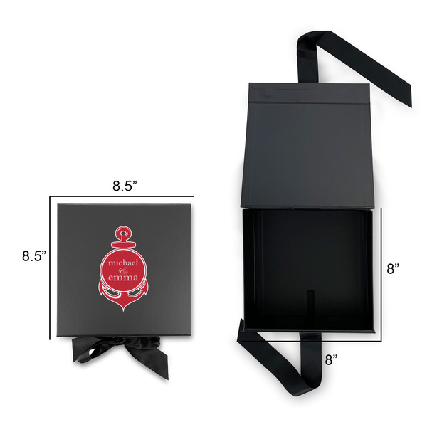 All Anchors Gift Boxes with Magnetic Lid - Black - Open & Closed