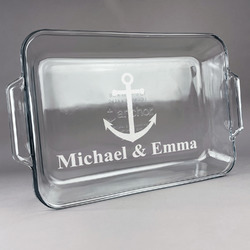 All Anchors Glass Baking and Cake Dish (Personalized)