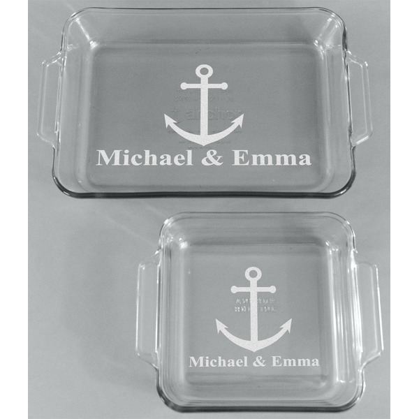 All Anchors Glass Baking Dish Set - FRONT