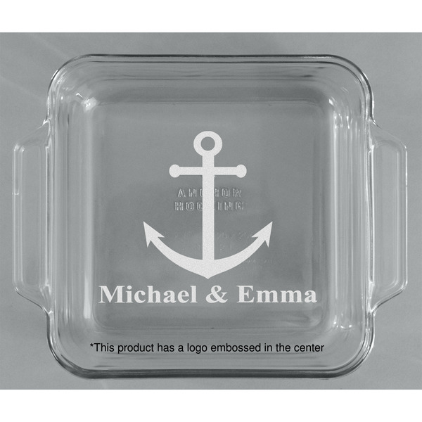 All Anchors Glass Cake Dish - APPROVAL (8x8)