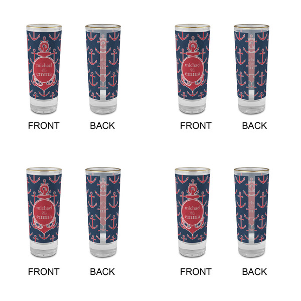 All Anchors Glass Shot Glass - 2 oz - Set of 4 - APPROVAL