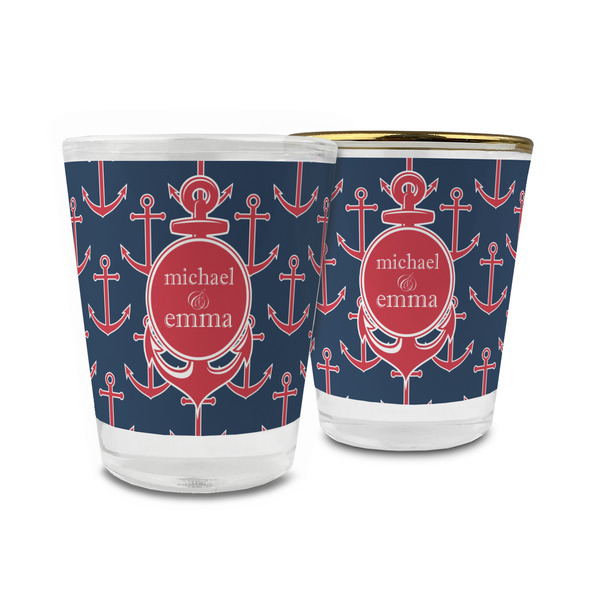 Custom All Anchors Glass Shot Glass - 1.5 oz (Personalized)