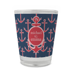 All Anchors Glass Shot Glass - 1.5 oz - Set of 4 (Personalized)