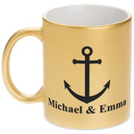 All Anchors Metallic Gold Mug (Personalized)