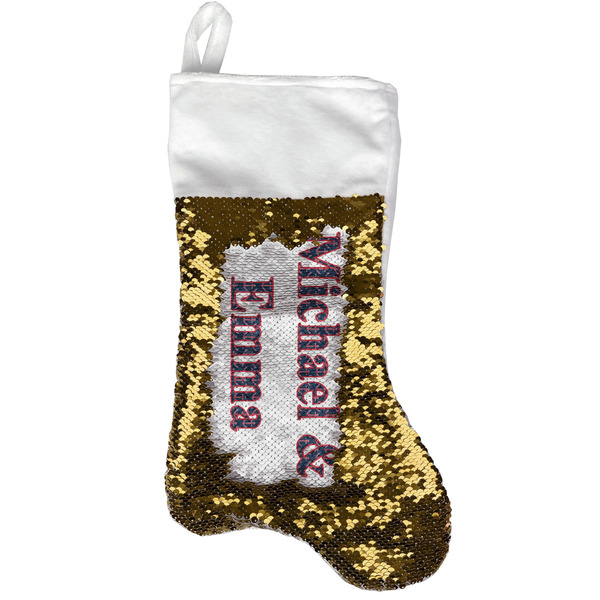 Custom All Anchors Reversible Sequin Stocking - Gold (Personalized)