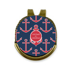 All Anchors Golf Ball Marker - Hat Clip - Gold